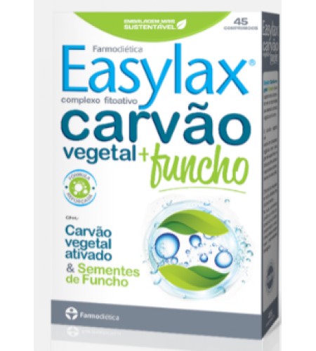 Easylax Carvão Vegetal + Funcho - 45 Comprimidos - Farmodietica